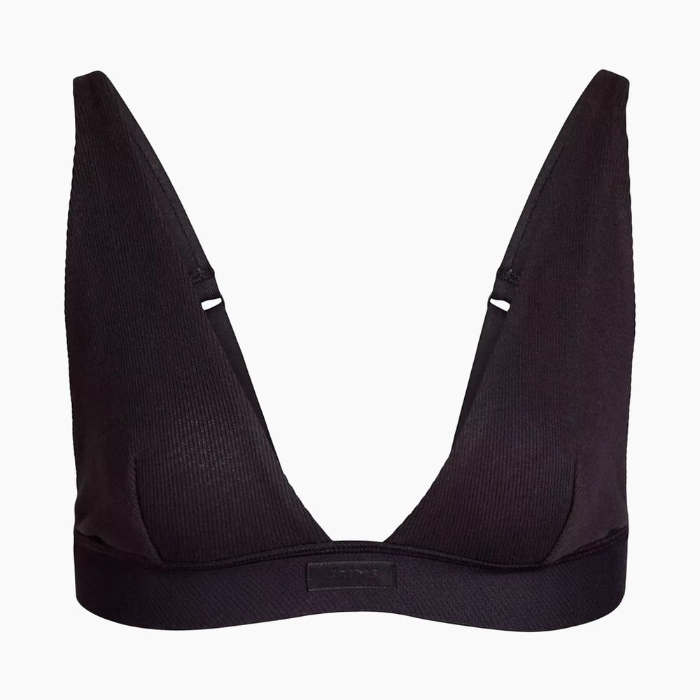 Skims Cotton Rib Plunge Bralette
